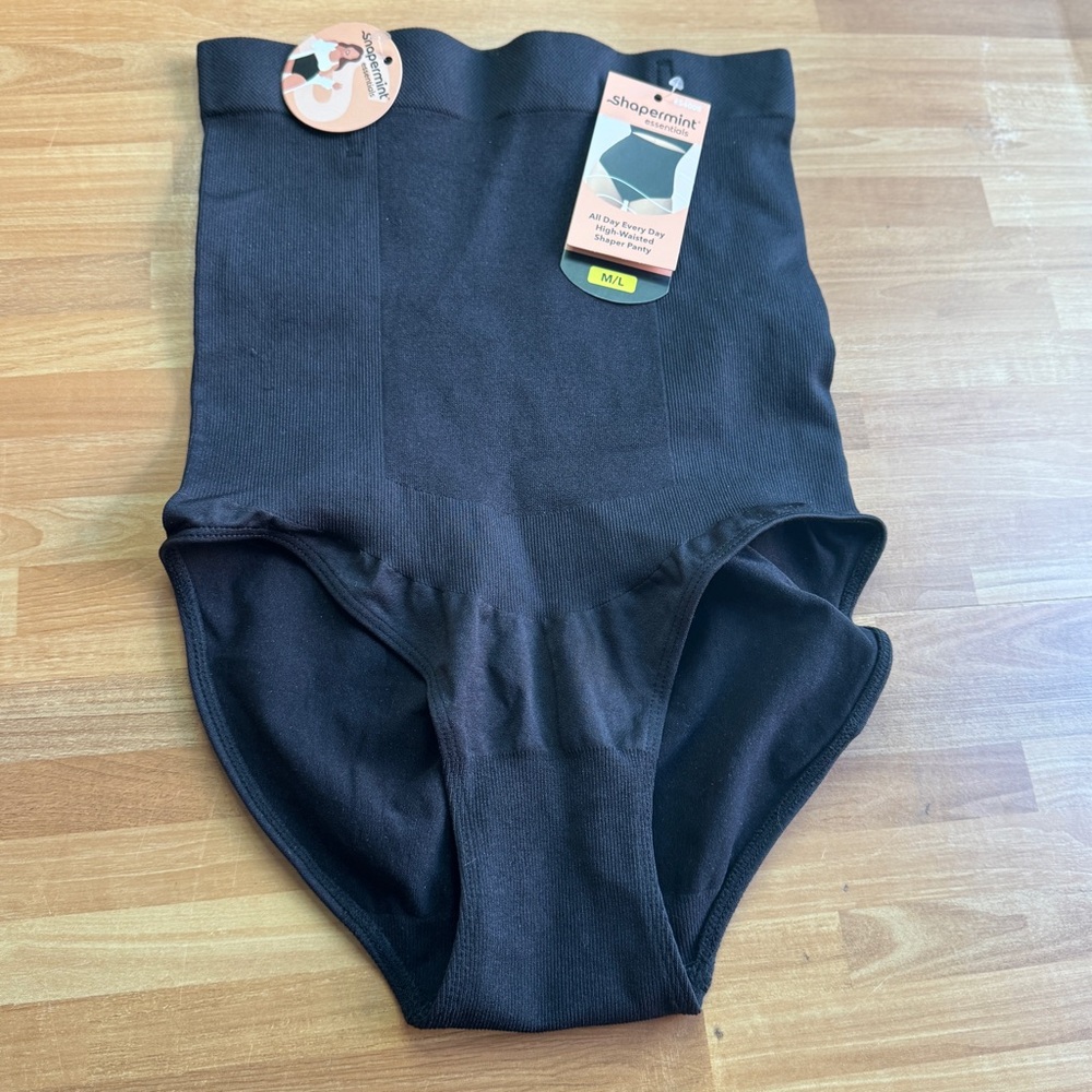 Shapermint high waisted shaper panty size m/l black nwt girdle spanx slimming